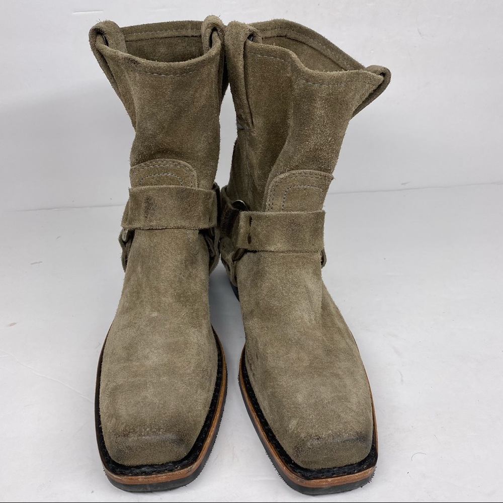 Frye Taupe Suede Harness 8R Short Boots - Picture 2 of 6